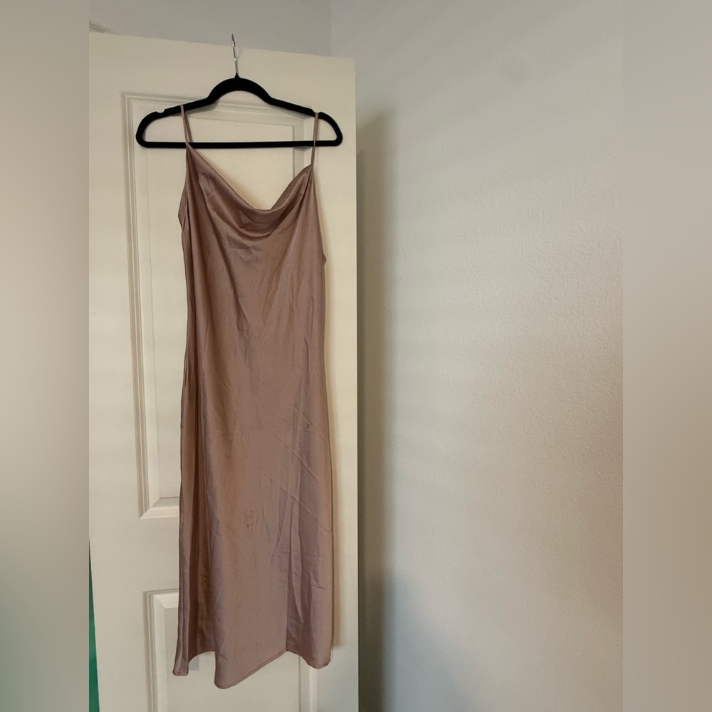 Petal & Pup Dusty Mauve Satin Slip Maxi Dress